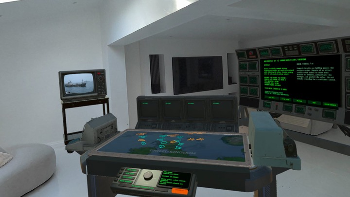 Command station arranged in a real living room